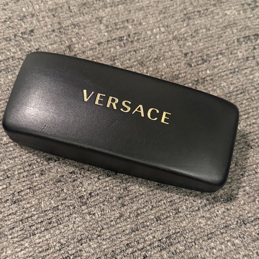 Versace Black Eyewear Case with Silver Logo